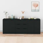 Maison Chic - Lot de 3 Buffets bas Contemporain - Meubles Commodes de Rangement - Noir Bois d'ingénierie Chic-558653