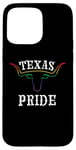 Coque pour iPhone 15 Pro Max Drapeau arc-en-ciel pour le mois de la Gay Pride du Texas