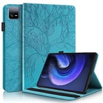 ONETHEFUL Coque Libro Étui pour Xiaomi Pad 6 /Xiaomi Pad 6 Pro 11 Pouces Tablette Housse Cover Arbre de la Vie Protection Étuis avec PU Cuir et Stand - Bleu