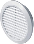 Ø 100 mm Grille de Ventilation Ronde Blanche en Plastique avec moustiquaire Grille d'évacuation Air Entrant Air évacué Grille Ventilation