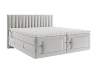 Ensemble complet boxspring tête de lit coutures verticales + sommiers relaxation électrique + matelas + surmatelas - 2 x 80 x 200