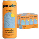 Punchy Drinks - Mango - Everyday Hydration, Lightly Sparkling, Essential Electrolytes, Minerals, Vitamins, Real Fruit, Supports Immunity, Caffeine Free, Aids Muscle Function, Low Calorie - 12 x 330ml