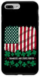 Coque pour iPhone 7 Plus/8 Plus Rouge, blanc, bleu et vert - Trèfle et drapeau américain