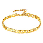 U7 Bracelet de Cheville Eté Femme Plaqué Or Jaune Chaîne Marine Pieds 21cm/6mm Doré Accessoire de Plage