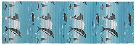 WENKO Tapis en mousse Dauphin, tapis antidérapant polyvalent, tapis de douche & tapis de cuisine antisalissant, hygiénique, découpable aux dimensions souhaitées, plastique, 65 x 200 cm, Multicolore