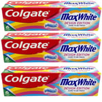 3x Colgate Max Blanc Design Édition Crystal Dentifrice Menthe (3x 75ml)