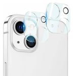 2-Pack iPhone 15 / 15 Plus - Premium 3D Kamera Härdat Glas Transparent