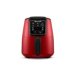 Karaca Air Cook XL 2 in 1 Airfryer, 1550W Power, 6 Cooking Functions, Large Meal Volume with Less Fat, Odourless and Smokeless Cooking, User Friendly Display, Adjustable Cooking Time, Ruby