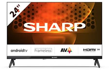 Sharp 24FH6KA 24-Inch HD Ready Android TV™ in Black with Active Motion 400, Chromecast, Google Assistant, Freeview Play, DTS Virtual:X, Pre-Installed Apps, 3x HDMI & 2x USB