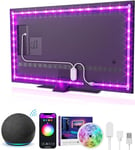 GHome Smart SL1-TV Rétroéclairage LED, bande lumineuse intelligente de 2,8 m pour travailler avec Alexa et Google Home, application WiFi, contrôle Go_sund, synchronisation de la musique, intensité