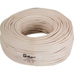 100 M De Câble Électrique Bipolaire Section 2x1,5 MM Gomme Flexible Blanc