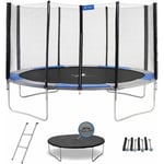 Kangui - Trampoline rond Ø430cm avec filet, échelle, bâche et kit d'ancrage - RALLI 430