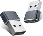 Adaptateur Usb Vers Usb C 2 Pack,Type C Femelle Vers Usb A Mâle Convertisseur Chargeur Pour Iphone 16 15 14 13 12 Pro Max,Ipad 10 Air 4 5 Mini 6 7,Samsung Galaxy S23 S24 A54 A55,Z [Cab133383]