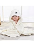 1kpl Unisex Animal Face -hupullinen vauvan kylpypyyhe, ainutlaatuinen eläinmuotoilu Superpehmeä vastasyntyneen kylpypyyhe, isokokoinen vauvan hupullinen pyyhe, lasten kylpytakki ympäri vuoden, korallipehmo Cartoon Animal -hupullinen kylpypyyhe, pehmeä ja