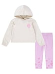 Converse Younger Girls Hoodie and Heart Leggings Set - Pink, Red, Size 5-6 Years