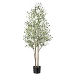 Alupssuc Olivier Artificiel 180cm en Pot Fausse Plante Verte Décoration Plantes Artificielles pour Intérieur Extérieur Maison Chambre Salon Balcon Cour Jardin