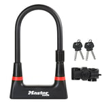 Master Lock Heavy Duty Bike D Lock [Key] [Universal Mounting Bracket] [Certified Bike Lock - Police Approved] 8279EURDPRO - Ideal for Bike, Electric Bike, Mountain Bike, Road Bike, Folding Bike