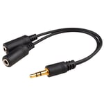 INSTEN® Câble Adaptateur - Doubleur/Splitter/Diviseur/Répartiteur - Audio Stéréo - 1 jack 3,5mm mâle vers 2 jack 3,5 mm femelles Pour Écouteurs Casque