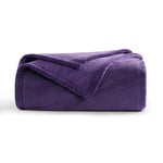 Aisbo Plaid Canape Polaire 150x200 - Plaid Violet Couverture Lit Jete de Canape, Plaid Canapé 150 x 200 Flanelle 1 Personne Doux et Chaud