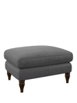 John Lewis Camber Leather Footstool, Dark Leg