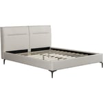 Lit double en tissu design Moritz - 140 x 190 cm - Beige