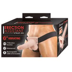 Fun For Everyone! Erection Assistant Hollow Vibrating Strap-On 6 inch Flesh Pink