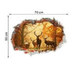 3d Sticker Winter Forest Elk Window Removable Living Room Be