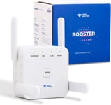 Wifi Nation® Amplificateur WiFi 1200 Mbps 2,4 GHz et 5 GHz double signal WiFi Internet Booster avec port Ethernet RJ45 et prise en charge AP/routeur/répéteur.[Y340]