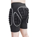 TZTED Short de Cyclisme 3D Shorts de Protection, Respirant Rembourré pour Le Ski de Patinage de Snowboard,Noir,S