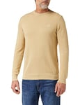 GANT Men's Cotton Pique C-neck Pullover Sweater , Dark Khaki,M