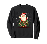 Santa Claus Meets the Christmas Tree for Holiday Magic Sweatshirt