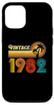 Coque pour iPhone 14 Pro Cadeau d'anniversaire vintage 1982 pour homme femme 42 ans rétro paume