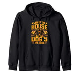 Man of the House but the Dog is the Boss Dog Dad Zip Hoodie