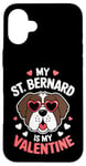 iPhone 16 Plus St Bernard My Valentines Hearts Day Dog Mom Dad Case