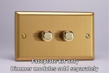 Varilight WBD2 Matrix Faceplate Kit, classic brushed brass, 2-gang