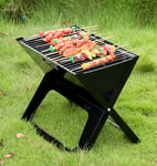 CTEJ Portable Barbecue Grill Foldable BBQ Grill Outdoor Charcoal BBQ Grill Camping Picnic Barbecue Accessories BBQ Tools,Black