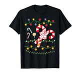 Candy Cane Merry and Bright Red and White Candy Christmas T-Shirt