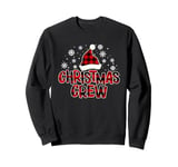 Christmas Crew Family Matching Xmas Buffalo Plaid Santa Hat Sweatshirt