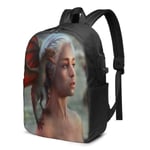 Lawenp Game of Throne Dragons Laptop Backpack- with USB Charging Port/Stylish Casual Waterproof Backpacks Fits Most 17/15.6 Inch Laptops and Tablets/for Work Travel School