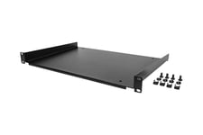 StarTech.com 1U Fixed Server Rack Mount Shelf, 12in Deep Steel Universal Cantilever Tray for 19" AV/Data/Network Equipment Rack with Cage Nuts & Screws, 55lbs Weight Capacity, 12" Deep - 1U Network Rack Shelf - rackhylde - 1U