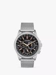 Citizen BU2020-70E Men's Calendrier Eco-Drive Mesh Strap Watch, Silver/Black