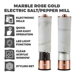Tower T847005WR Marble Rose Gold Electric Salt and Pepper Mill with LED Light