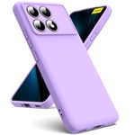 Oududianzi - Coque Compatible avec Xiaomi Poco F6 Pro 5G, [Coque Silicone Liquide] [Intérieur Microfibre] Souple Étuis en Caoutchouc Housse Antichoc Protection Bumper Coque Poco F6 Pro 5G - Mauve