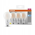 OSRAM LED BASE Classic A100, ampoules LED à filament dépoli en verre pour culot E27, forme ampoule, blanc froid (4000K), 1521 lumen, remplace les ampoules classiques de 100W, boîte de 3