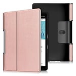 Lenovo Yoga Smart Tab 10.1 kolminkertainen yksinkertainen nahkainen kotelo - Ruusukulta Pinkki