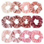 12 st Blush-tema hår Scrunchies Sammet Elastiska Hårband Rosa Scrunchy Hårband Hår Bobbles för Kvinnor och Flickor