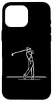 Coque pour iPhone 16 Pro Max Golf Club One Line Art Dessin Golf