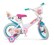 Toimsa Paw Patrol Bike White 14" Skye Everest Kids Bicycle Basket Stabilisers