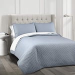 Lush Decor Parure de lit 3 pièces avec Couvre-lit surdimensionné en Coton et Polyester, Bleu, lit Double/Grand lit