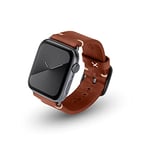 JT Berlin Alex Vintage Bracelet Apple Watch 42 mm / 44 mm / 45 mm / 49 mm Bracelet en cuir [Watch Ultra / SE / Series 8 / 7 / 6 / 5 Bracelet de rechange en cuir souple avec fermeture en aluminium] Marron/gris (taille S/M)